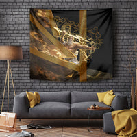 Zeus Greek Mythology King Of Gods Tapestry Gold Meander Pattern Lightning Bolt Mythological