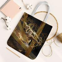 Zeus Greek Mythology King Of Gods Tote Bag Gold Meander Pattern Lightning Bolt Mythological