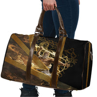 Zeus Greek Mythology King Of Gods Travel Bag Gold Meander Pattern Lightning Bolt Mythological