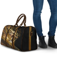 Zeus Greek Mythology King Of Gods Travel Bag Gold Meander Pattern Lightning Bolt Mythological