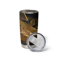 Zeus Greek Mythology King Of Gods Tumbler Cup Gold Meander Pattern Lightning Bolt Mythological