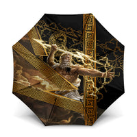 Zeus Greek Mythology King Of Gods Umbrella Gold Meander Pattern Lightning Bolt Mythological
