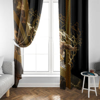 Zeus Greek Mythology King Of Gods Window Curtain Gold Meander Pattern Lightning Bolt Mythological
