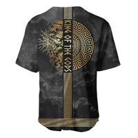 Zeus Greek Mythology King Of Gods Baseball Jersey Golden Meander Key Pattern Lightning Bolt