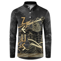 Zeus Greek Mythology King Of Gods Button Sweatshirt Golden Meander Key Pattern Lightning Bolt