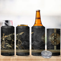 Zeus Greek Mythology King Of Gods 4 in 1 Can Cooler Tumbler Golden Meander Key Pattern Lightning Bolt