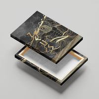 Zeus Greek Mythology King Of Gods Canvas Wall Art Golden Meander Key Pattern Lightning Bolt