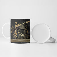 Zeus Greek Mythology King Of Gods Ceramic Mug Golden Meander Key Pattern Lightning Bolt