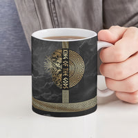 Zeus Greek Mythology King Of Gods Ceramic Mug Golden Meander Key Pattern Lightning Bolt