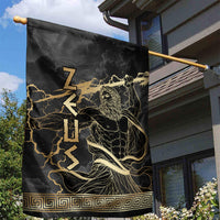 Zeus Greek Mythology King Of Gods Garden Flag Golden Meander Key Pattern Lightning Bolt