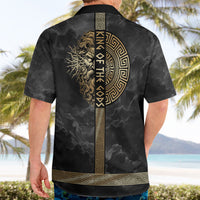 Zeus Greek Mythology King Of Gods Hawaiian Shirt Golden Meander Key Pattern Lightning Bolt