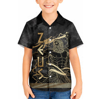Zeus Greek Mythology King Of Gods Hawaiian Shirt Golden Meander Key Pattern Lightning Bolt