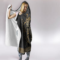 Zeus Greek Mythology King Of Gods Hooded Blanket Golden Meander Key Pattern Lightning Bolt