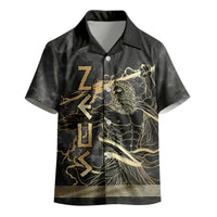 Zeus Greek Mythology King Of Gods Kid Hawaiian Shirt Golden Meander Key Pattern Lightning Bolt