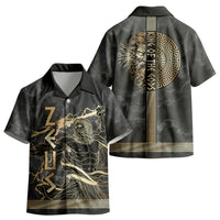Zeus Greek Mythology King Of Gods Kid Hawaiian Shirt Golden Meander Key Pattern Lightning Bolt
