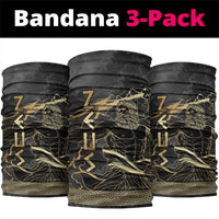 Zeus Greek Mythology King Of Gods Neck Gaiter Golden Meander Key Pattern Lightning Bolt