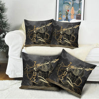 Zeus Greek Mythology King Of Gods Pillow Cover Golden Meander Key Pattern Lightning Bolt