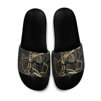 Zeus Greek Mythology King Of Gods Slide Sandals Golden Meander Key Pattern Lightning Bolt