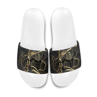 Zeus Greek Mythology King Of Gods Slide Sandals Golden Meander Key Pattern Lightning Bolt