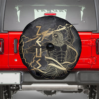Zeus Greek Mythology King Of Gods Spare Tire Cover Golden Meander Key Pattern Lightning Bolt