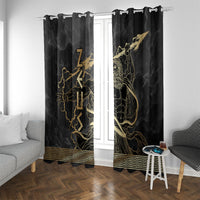 Zeus Greek Mythology King Of Gods Window Curtain Golden Meander Key Pattern Lightning Bolt