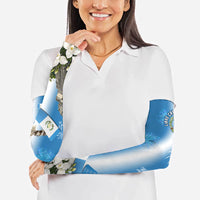Guatemala Quetzal And Mayan Ruins Arm Sleeves Patriotic National Symbols White Orchid Flag