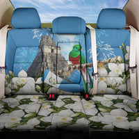 Guatemala Quetzal And Mayan Ruins Back Car Seat Cover Patriotic National Symbols White Orchid Flag