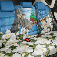 Guatemala Quetzal And Mayan Ruins Back Car Seat Cover Patriotic National Symbols White Orchid Flag