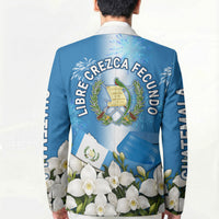 Guatemala Quetzal And Mayan Ruins Blazer Patriotic National Symbols White Orchid Flag