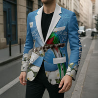 Guatemala Quetzal And Mayan Ruins Blazer Patriotic National Symbols White Orchid Flag