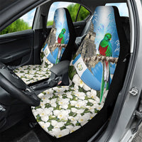 Guatemala Quetzal And Mayan Ruins Car Seat Cover Patriotic National Symbols White Orchid Flag