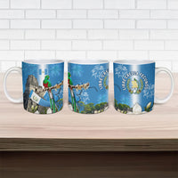 Guatemala Quetzal And Mayan Ruins Ceramic Mug Patriotic National Symbols White Orchid Flag