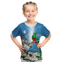 Guatemala Quetzal And Mayan Ruins Kid T Shirt Patriotic National Symbols White Orchid Flag