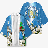 Guatemala Quetzal And Mayan Ruins Kimono Patriotic National Symbols White Orchid Flag