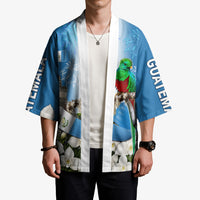 Guatemala Quetzal And Mayan Ruins Kimono Patriotic National Symbols White Orchid Flag