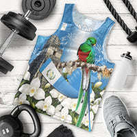 Guatemala Quetzal And Mayan Ruins Men Tank Top Patriotic National Symbols White Orchid Flag