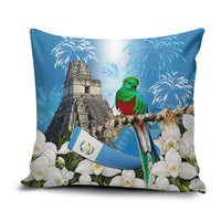 Guatemala Quetzal And Mayan Ruins Pillow Cover Patriotic National Symbols White Orchid Flag