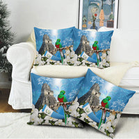 Guatemala Quetzal And Mayan Ruins Pillow Cover Patriotic National Symbols White Orchid Flag