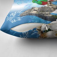 Guatemala Quetzal And Mayan Ruins Pillow Cover Patriotic National Symbols White Orchid Flag