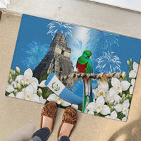 Guatemala Quetzal And Mayan Ruins Rubber Doormat Patriotic National Symbols White Orchid Flag