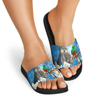 Guatemala Quetzal And Mayan Ruins Slide Sandals Patriotic National Symbols White Orchid Flag