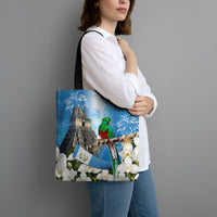 Guatemala Quetzal And Mayan Ruins Tote Bag Patriotic National Symbols White Orchid Flag