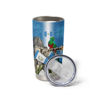 Guatemala Quetzal And Mayan Ruins Tumbler Cup Patriotic National Symbols White Orchid Flag