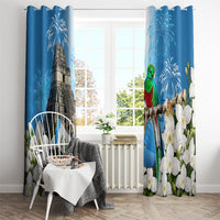 Guatemala Quetzal And Mayan Ruins Window Curtain Patriotic National Symbols White Orchid Flag