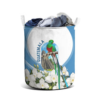 Guatemala Laundry Basket Quetzal Mayan Ruins Orchid Flag