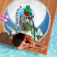 Guatemala Beach Blanket Quetzal Mayan Ruins Orchid Flag