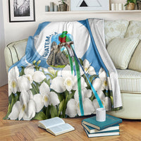Guatemala Blanket Quetzal Mayan Ruins Orchid Flag