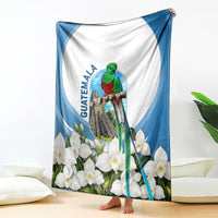 Guatemala Blanket Quetzal Mayan Ruins Orchid Flag