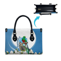 Guatemala Leather Bag Quetzal Mayan Ruins Orchid Flag