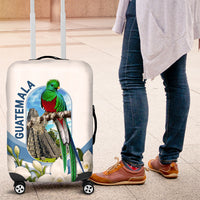 Guatemala Luggage Cover Quetzal Mayan Ruins Orchid Flag